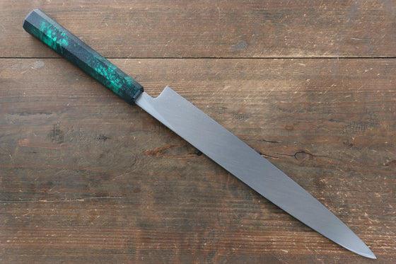 Sakai Takayuki Nanairo INOX Molybdenum Yanagiba 270mm with Green Tortoiseshell ABS Resin Handle - Seisuke Knife