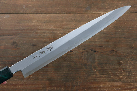 Sakai Takayuki Nanairo INOX Molybdenum Yanagiba 270mm with Green Tortoiseshell ABS Resin Handle - Seisuke Knife