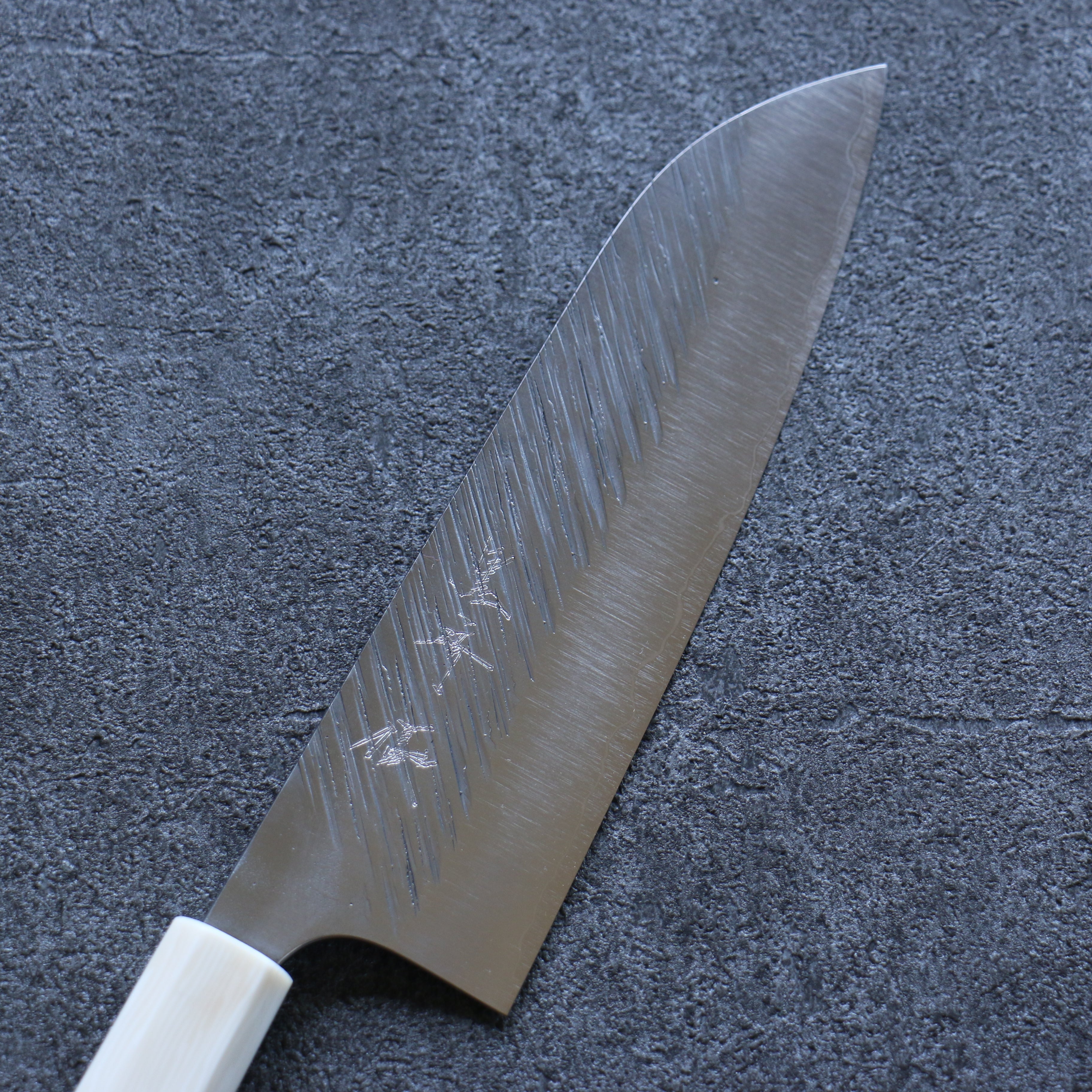 Yu Kurosaki Fujin SG2 Hammered Santoku 165mm Stabilized wood (Birch Burl) Handle - Seisuke Knife