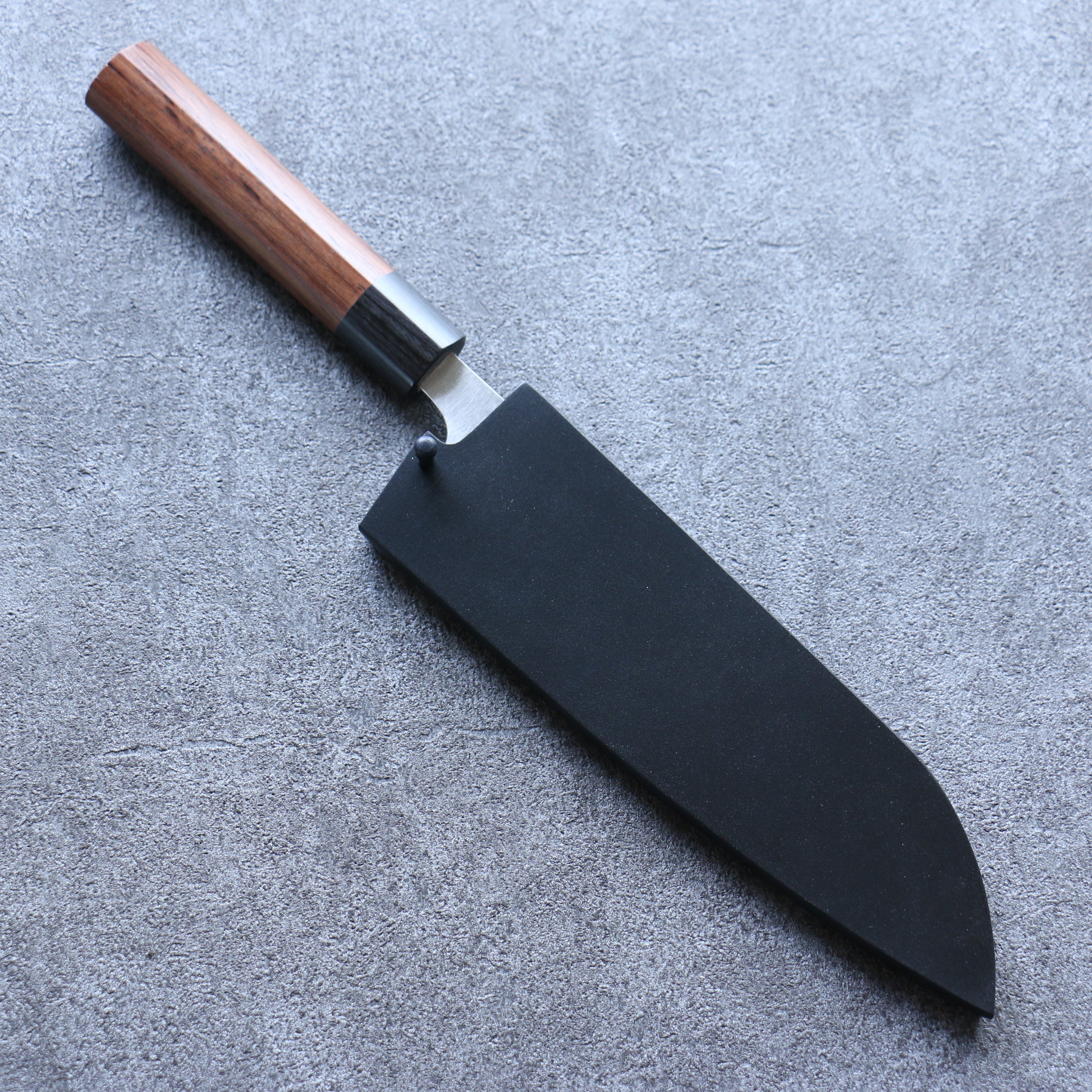 Black Magnolia Sheath for 165mm Santoku with Plywood pin Kaneko - Seisuke Knife