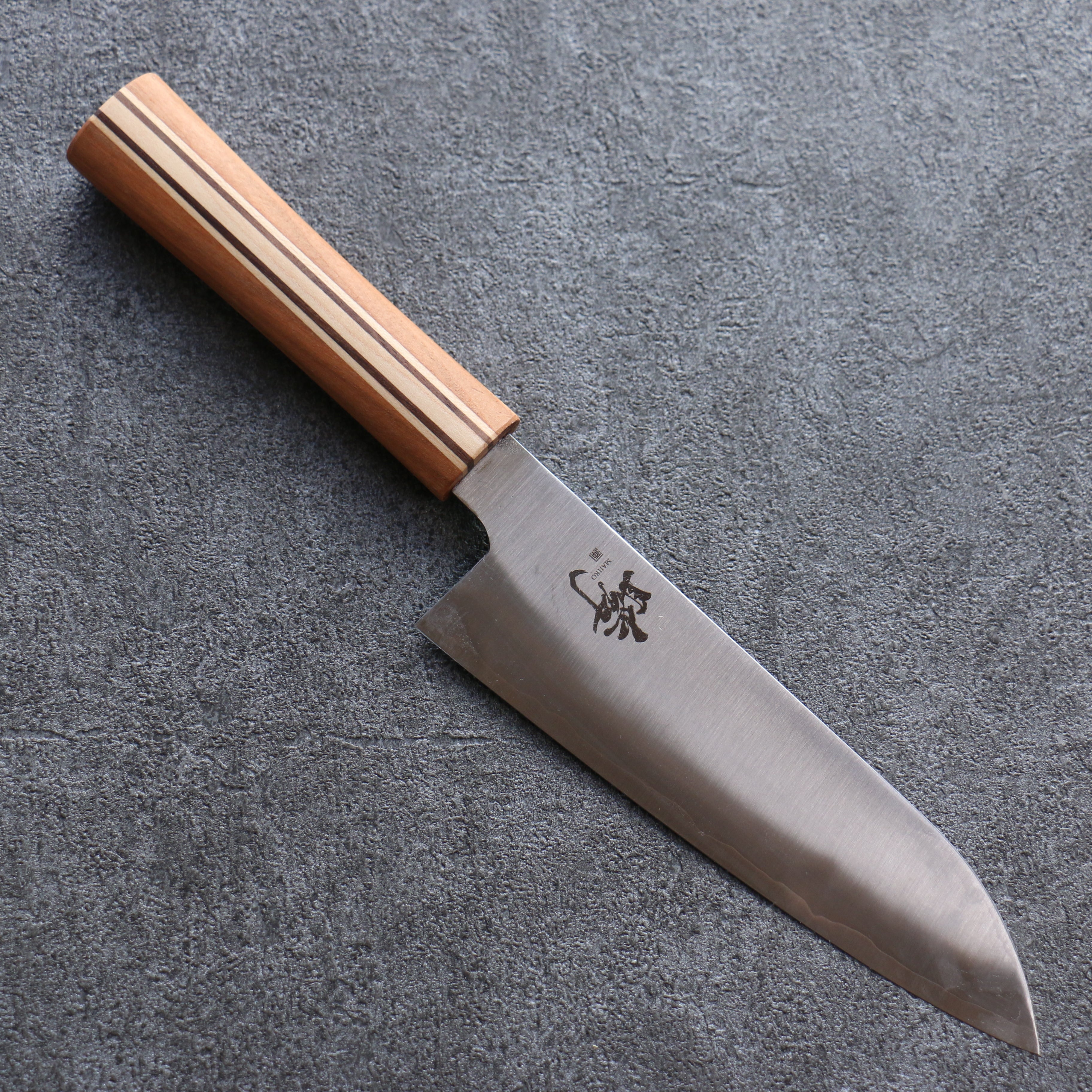 Shigeki Tanaka Majiro Silver Steel No.3 Santoku 165mm Maple, Cherry, Walnut Handle - Seisuke Knife