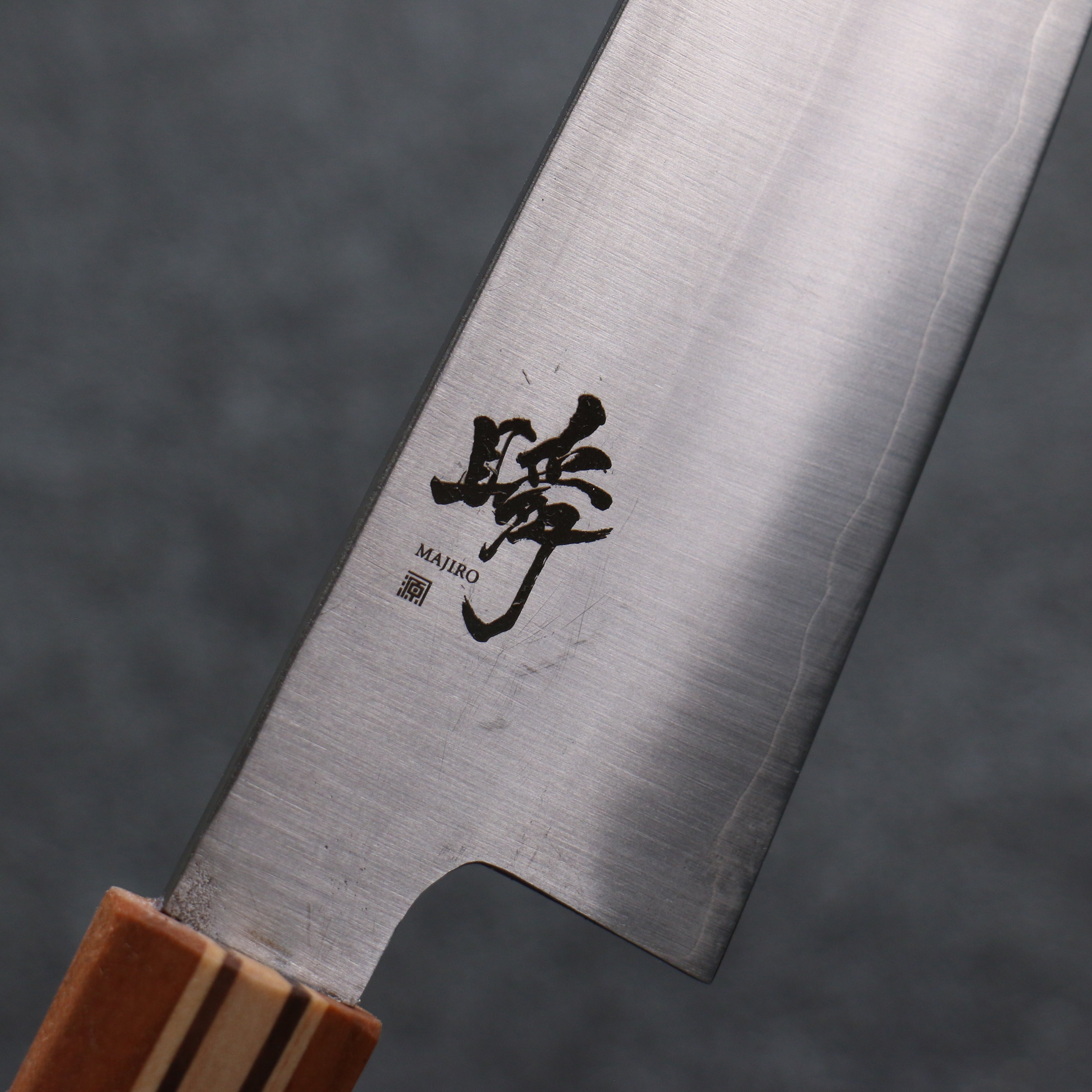 Shigeki Tanaka Majiro Silver Steel No.3 Santoku 165mm Maple, Cherry, Walnut Handle - Seisuke Knife