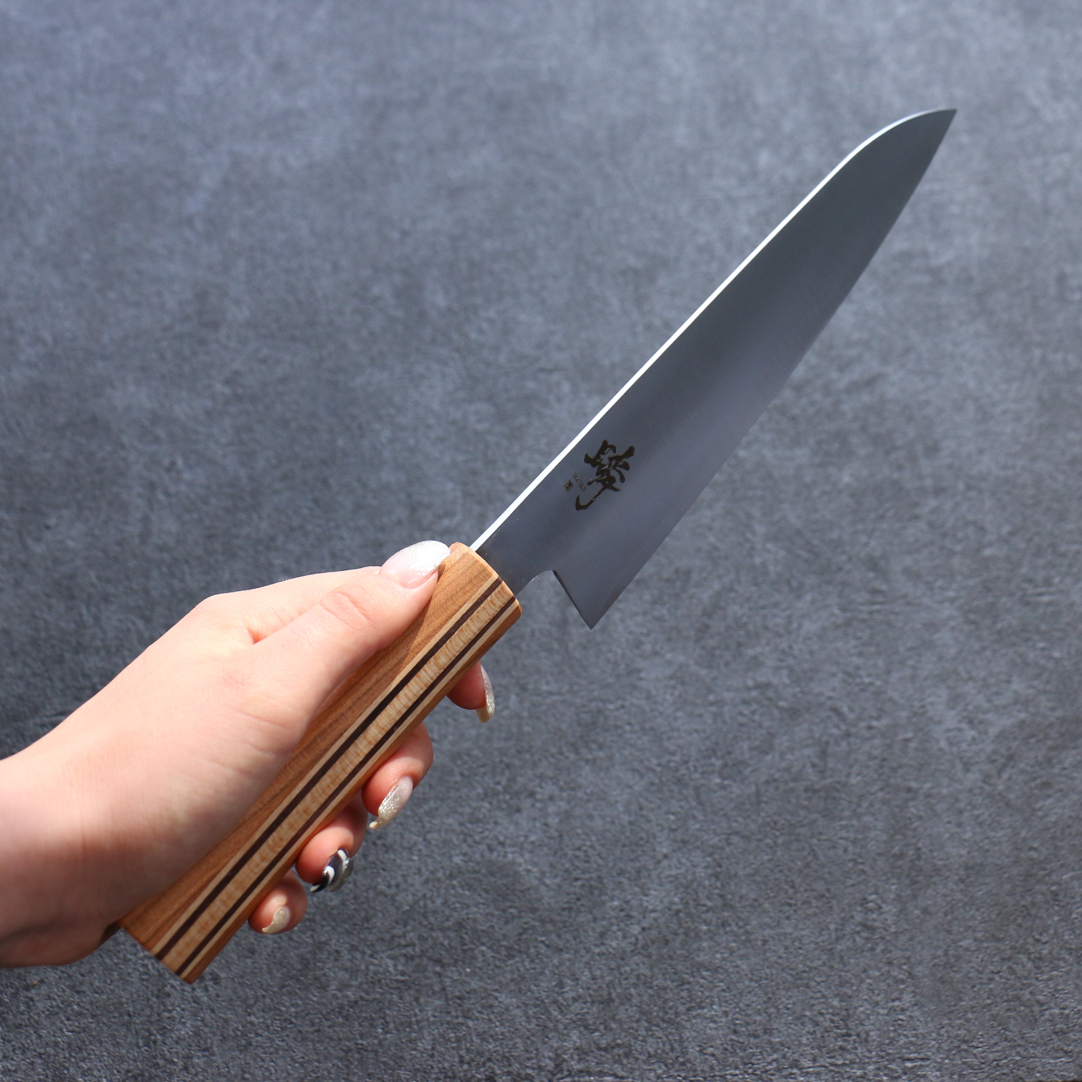 Shigeki Tanaka Majiro Silver Steel No.3 Gyuto 190mm Maple, Cherry, Walnut Handle - Seisuke Knife