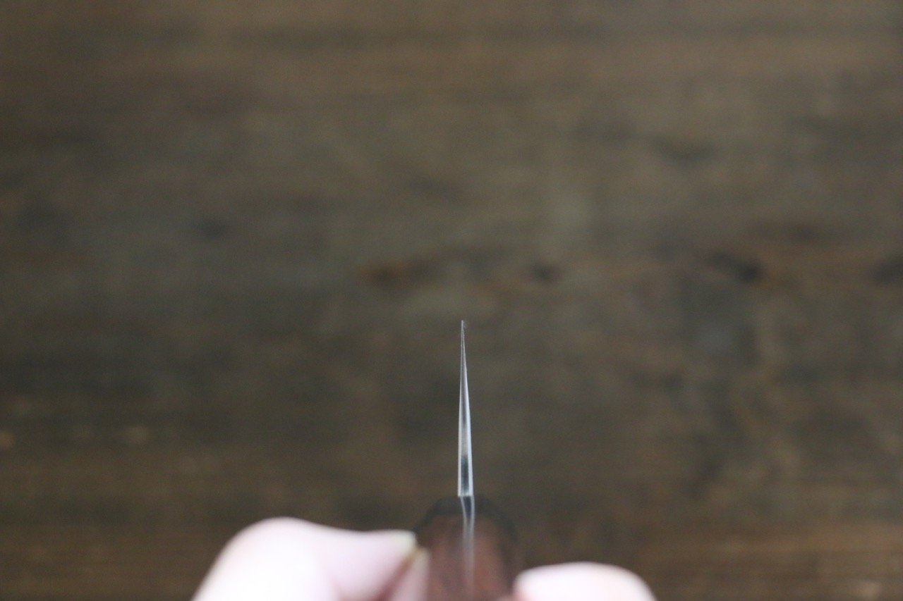 Yoshimi Kato Blue Super Clad Kurouchi Gyuto Japanese Chef Knife 210mm with Honduras Handle - Seisuke Knife