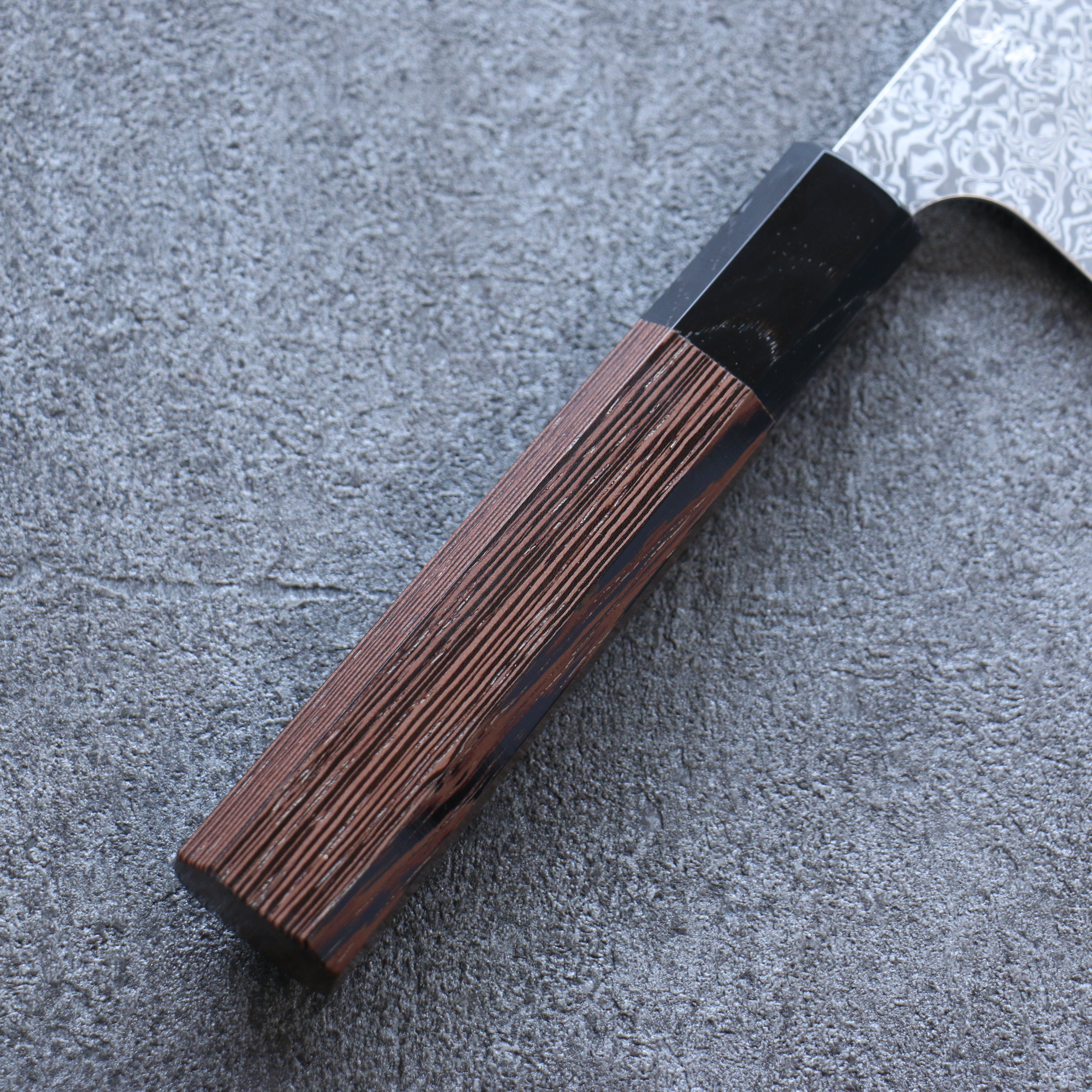 Yoshimi Kato VG10 Damascus Santoku 170mm Wenge Handle - Seisuke Knife