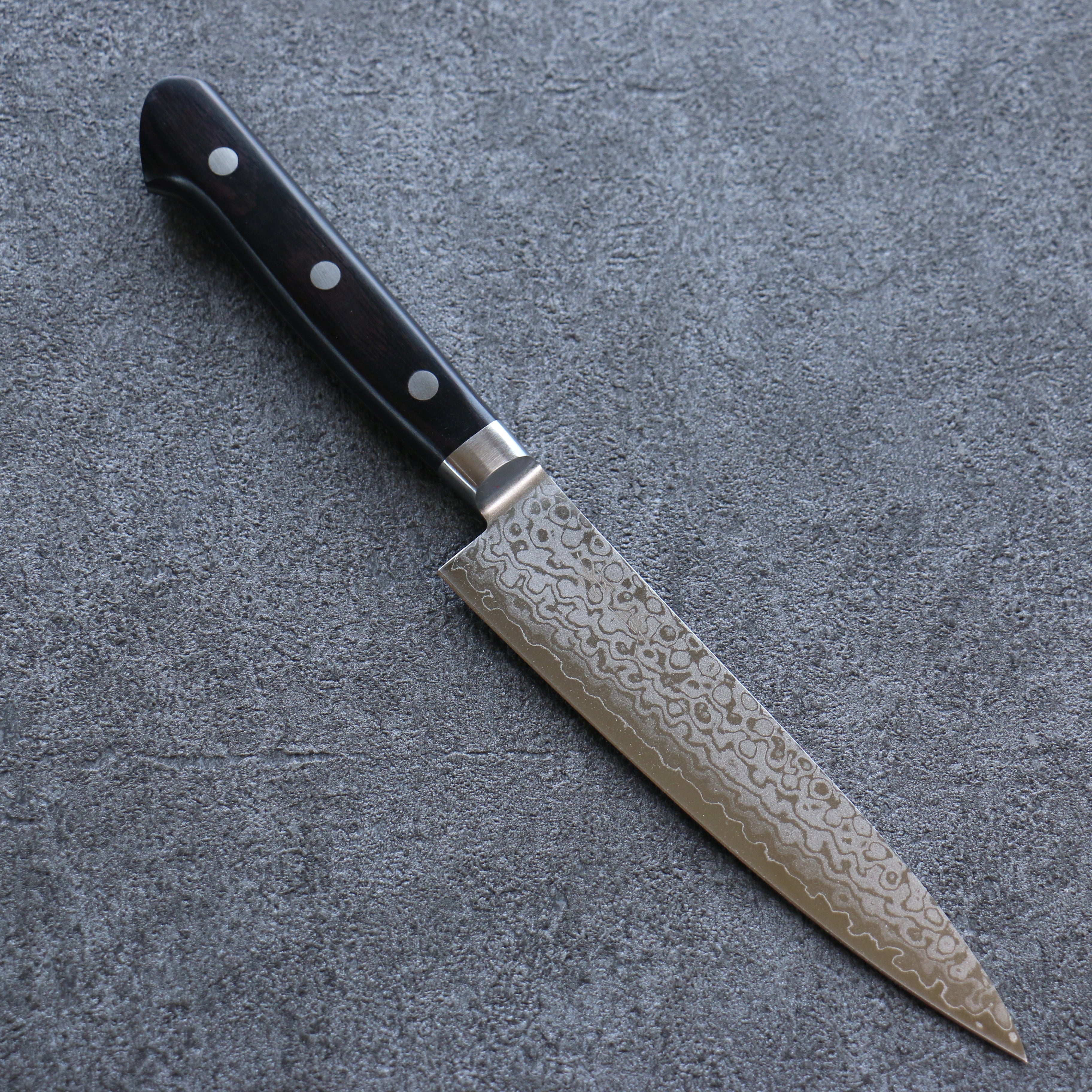 Seisuke VG10 8 Layer Damascus Migaki Petty-Utility 150mm Black Pakka wood Handle - Seisuke Knife