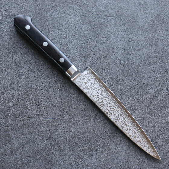 Seisuke VG10 8 Layer Damascus Migaki Finished Petty-Utility 150mm Black Pakka wood Handle - Seisuke Knife