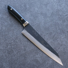  Takeshi Saji Blue Super Black Finished Damascus Kiritsuke Gyuto 210mm Black Micarta Handle - Seisuke Knife