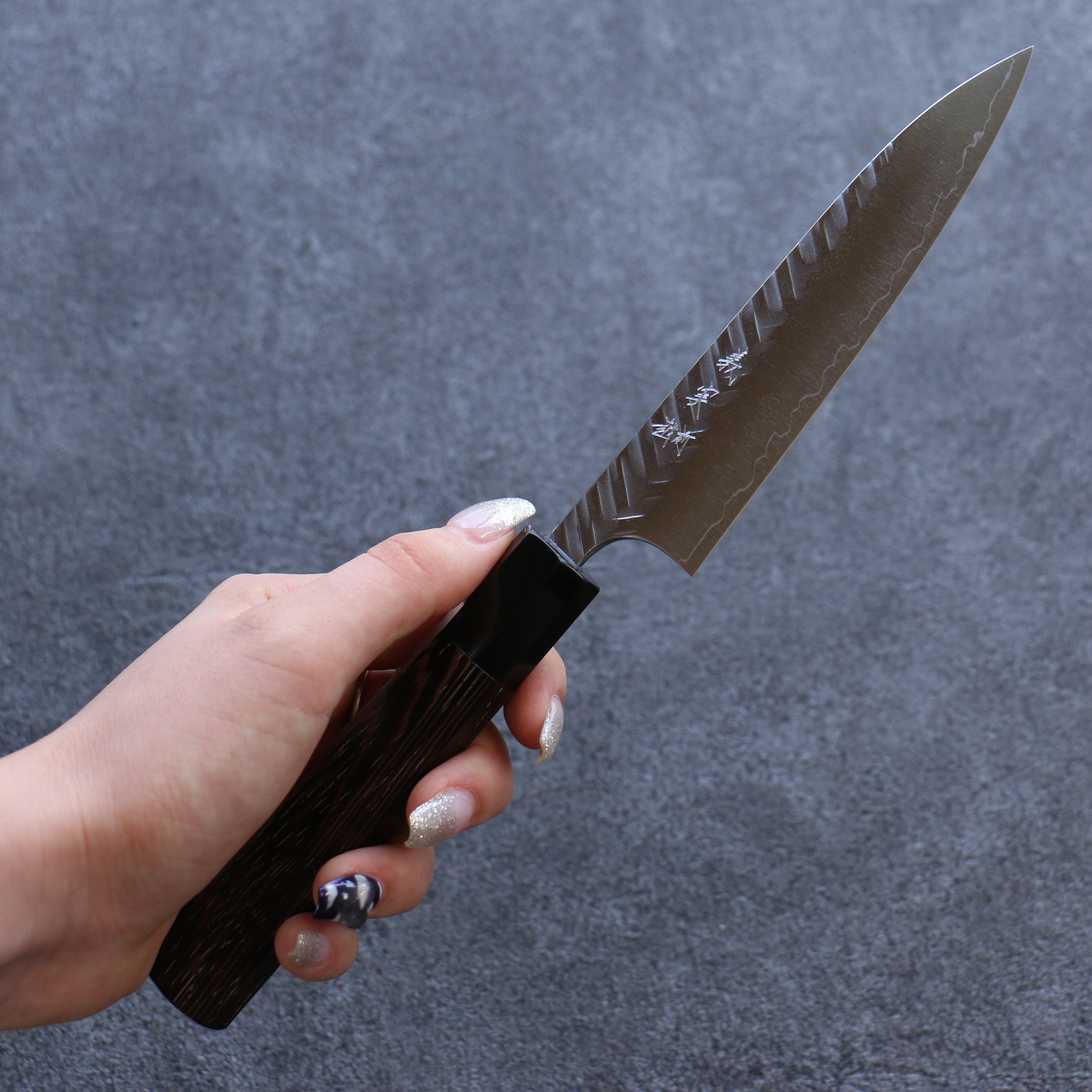 Yoshimi Kato SG2 Hammered ( V ) Petty-Utility 120mm Wenge Handle - Seisuke Knife
