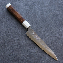  Yu Kurosaki Fujin SG2 Hammered Petty-Utility 150mm Stabilized wood (Birch Burl) Handle - Seisuke Knife