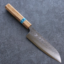  Yu Kurosaki Fujin SG2 Hammered Santoku 165mm Olive tree(ferrule: Turquoise) Handle - Seisuke Knife