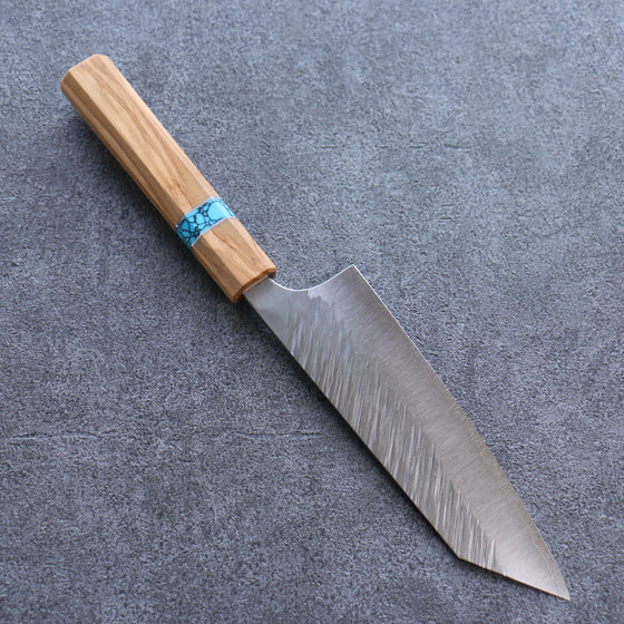 Yu Kurosaki Fujin SG2 Hammered Bunka 165mm Olive tree(ferrule: Turquoise) Handle - Seisuke Knife