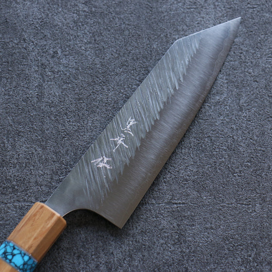 Yu Kurosaki Fujin SG2 Hammered Bunka 165mm Olive tree(ferrule: Turquoise) Handle - Seisuke Knife