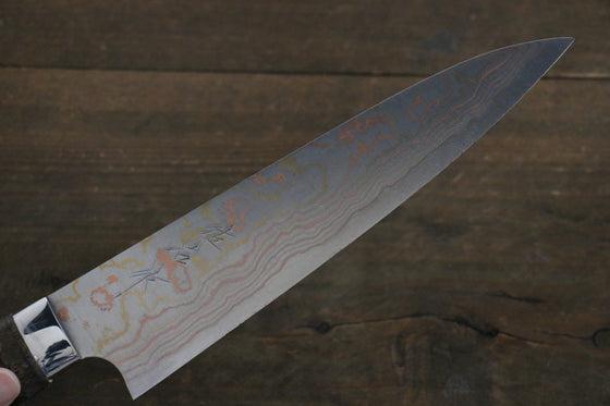 Takeshi Saji Blue Steel No.2 Colored Damascus Gyuto 180mm Cherry Blossoms Handle - Seisuke Knife