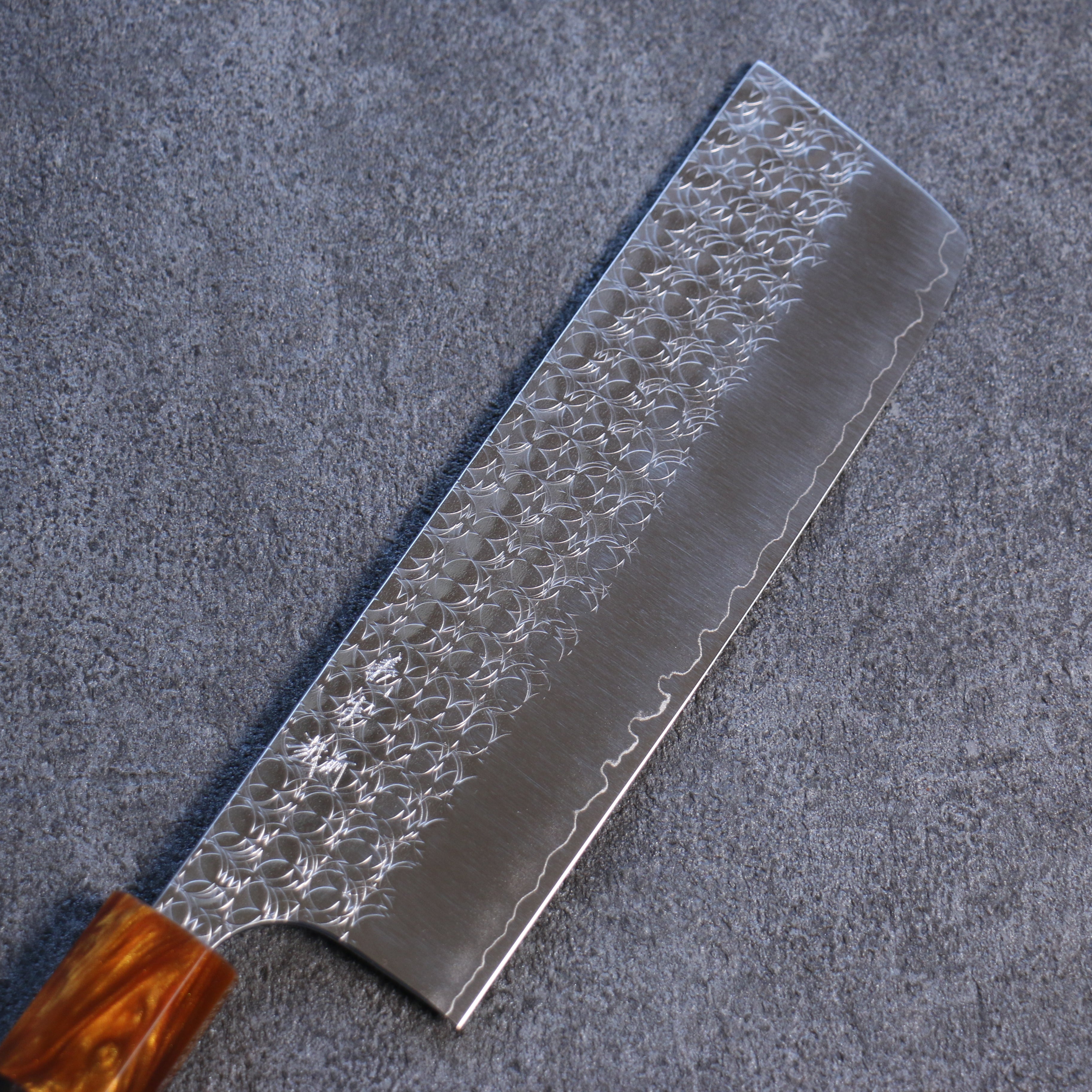 Yoshimi Kato Minamo SG2 Hammered Nakiri 165mm Ebony Wood Handle - Seisuke Knife