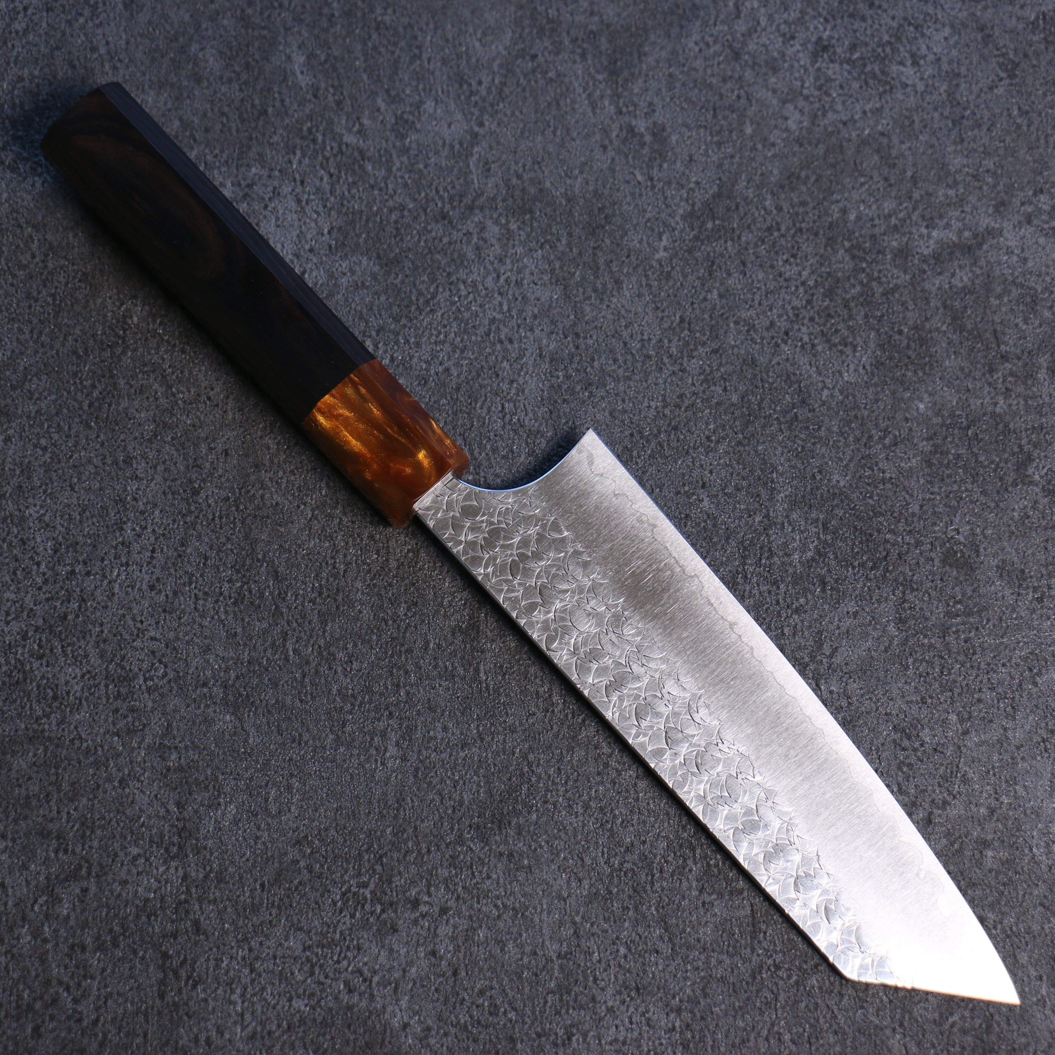 Yoshimi Kato Minamo SG2 Hammered Bunka 165mm Ebony Wood Handle - Seisuke Knife
