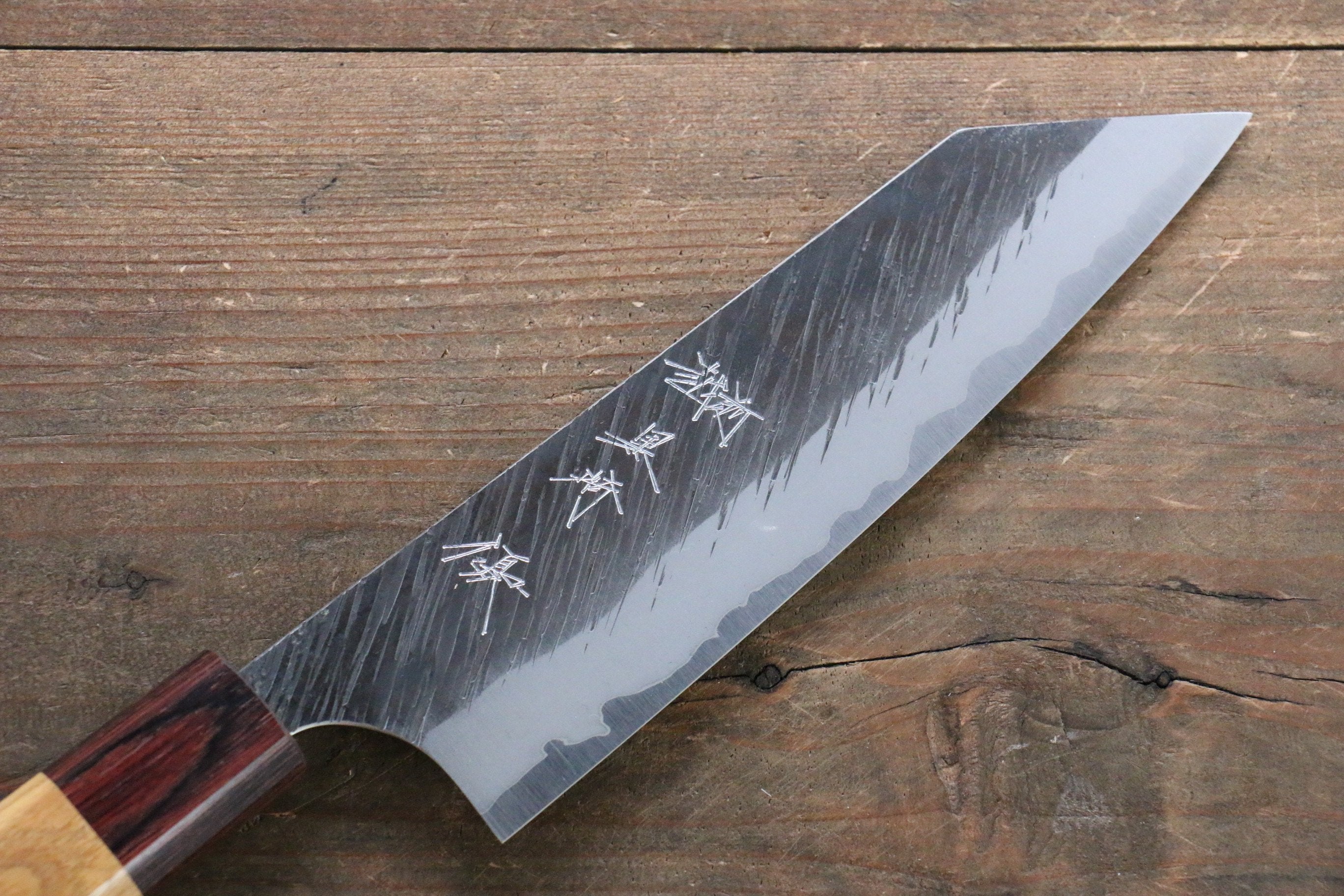 Yu Kurosaki Fujin Blue Super Hammered Bunka 165mm with Keyaki Elm Handle - Seisuke Knife