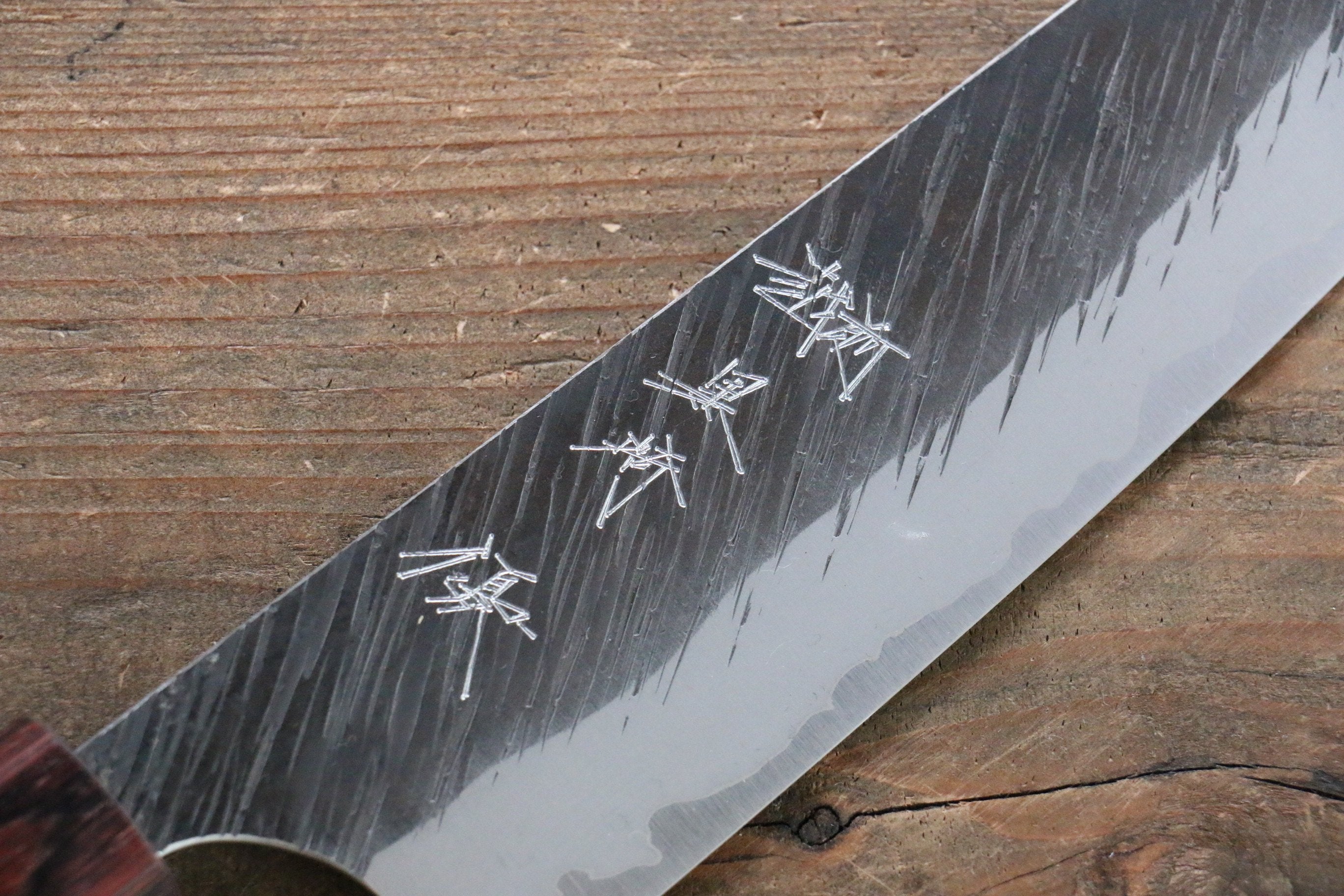 Yu Kurosaki Fujin Blue Super Hammered Bunka 165mm with Keyaki Elm Handle - Seisuke Knife