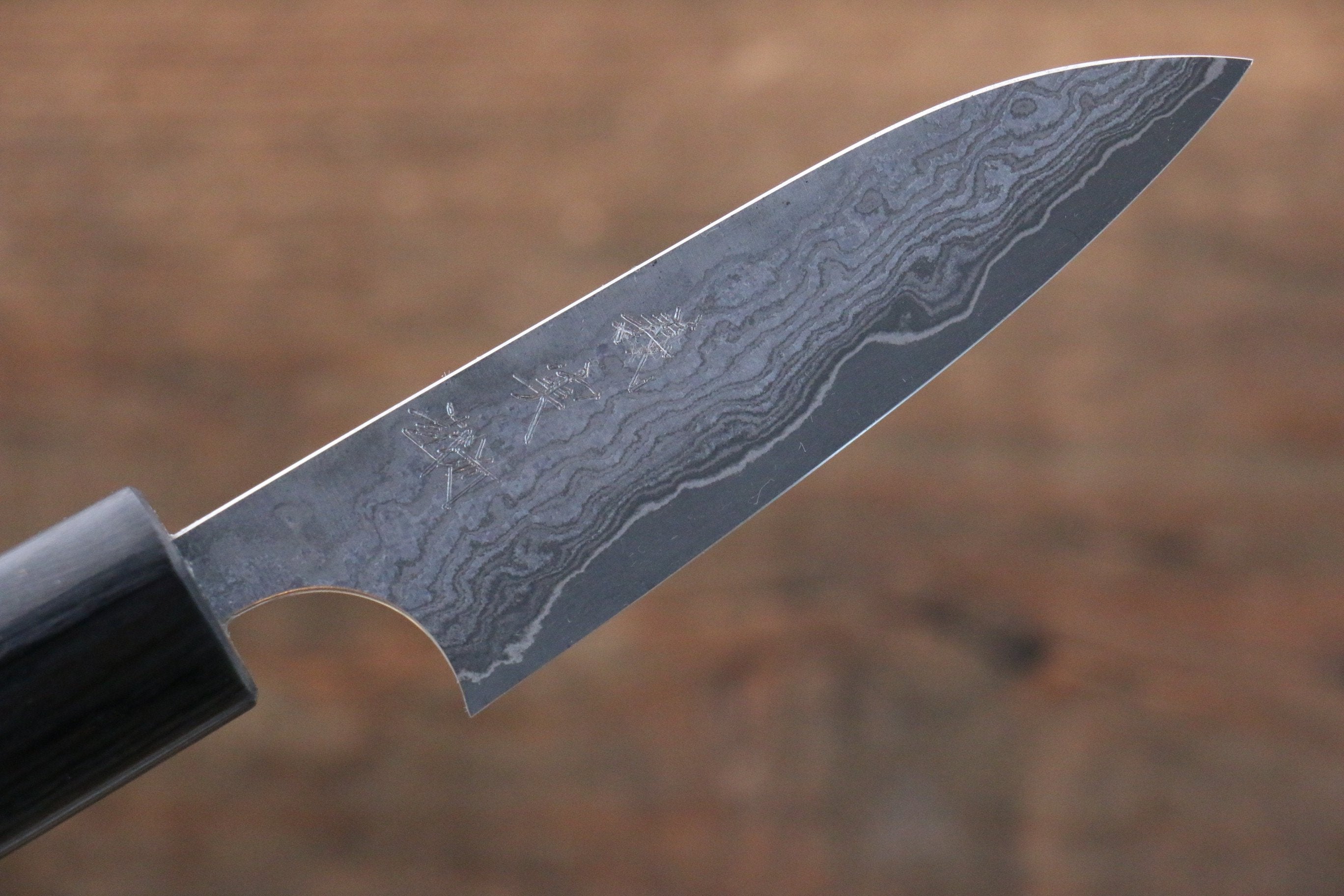 Yoshimi Kato VG10 8 Layer Damascus Petty-Utility 75mm with Shitan Handle - Seisuke Knife