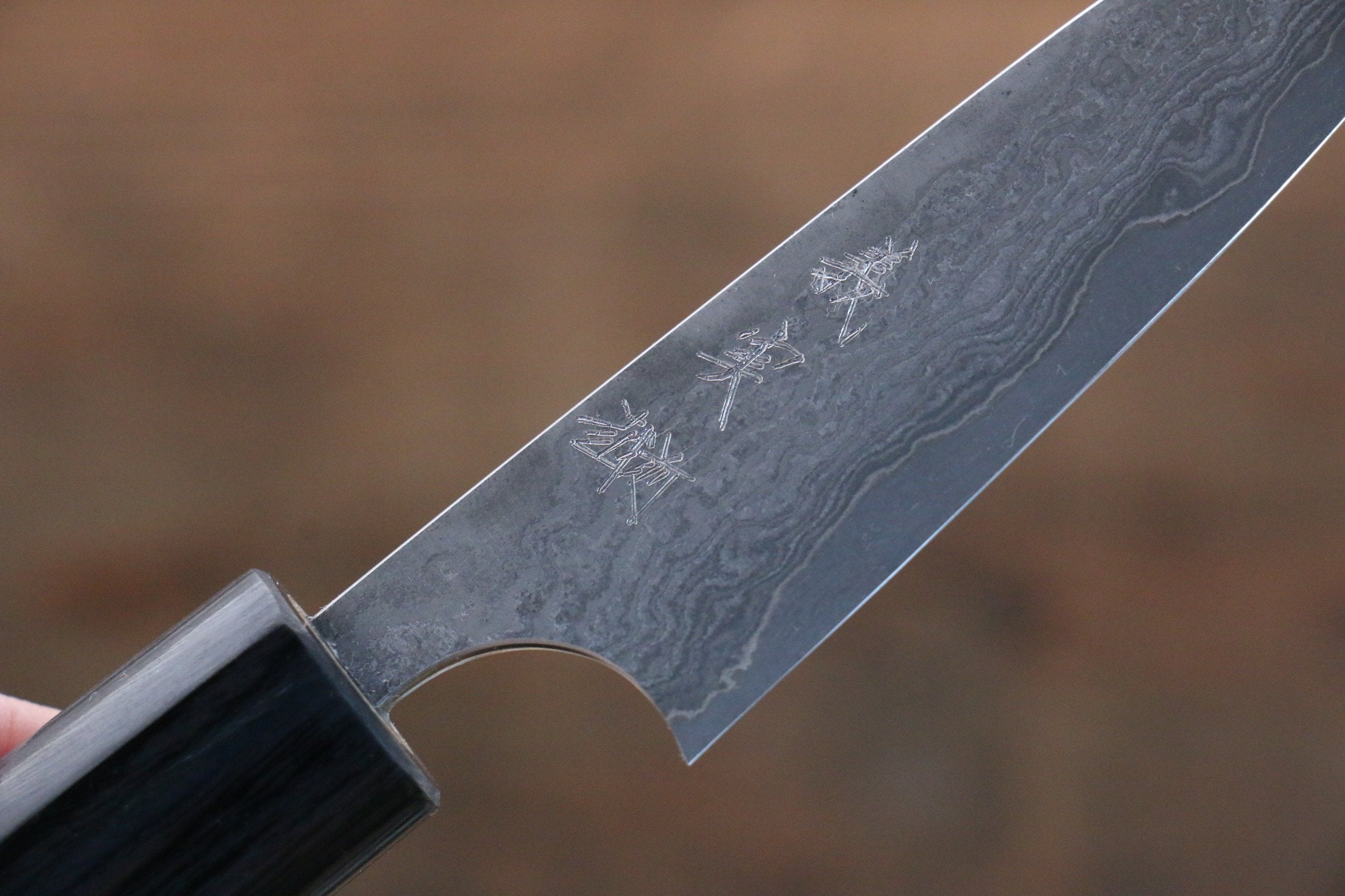 Yoshimi Kato VG10 8 Layer Damascus Petty-Utility 75mm with Shitan Handle - Seisuke Knife