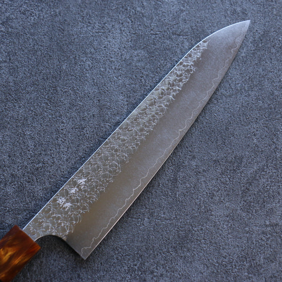 Yoshimi Kato Minamo SG2 Hammered Gyuto 210mm Ebony Wood Handle - Seisuke Knife