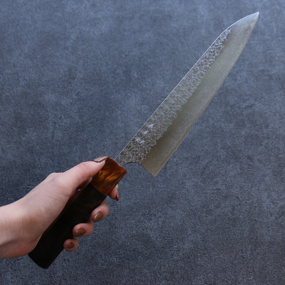 Yoshimi Kato Minamo SG2 Hammered Gyuto 210mm Ebony Wood Handle - Seisuke Knife