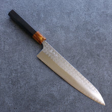  Yoshimi Kato Minamo SG2 Hammered Gyuto 240mm Ebony (ferrule: Orange Resin) Handle - Seisuke Knife