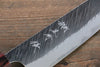 Yu Kurosaki Fujin Blue Super Hammered Santoku 165mm Keyaki (Japanese Elm) Handle - Seisuke Knife