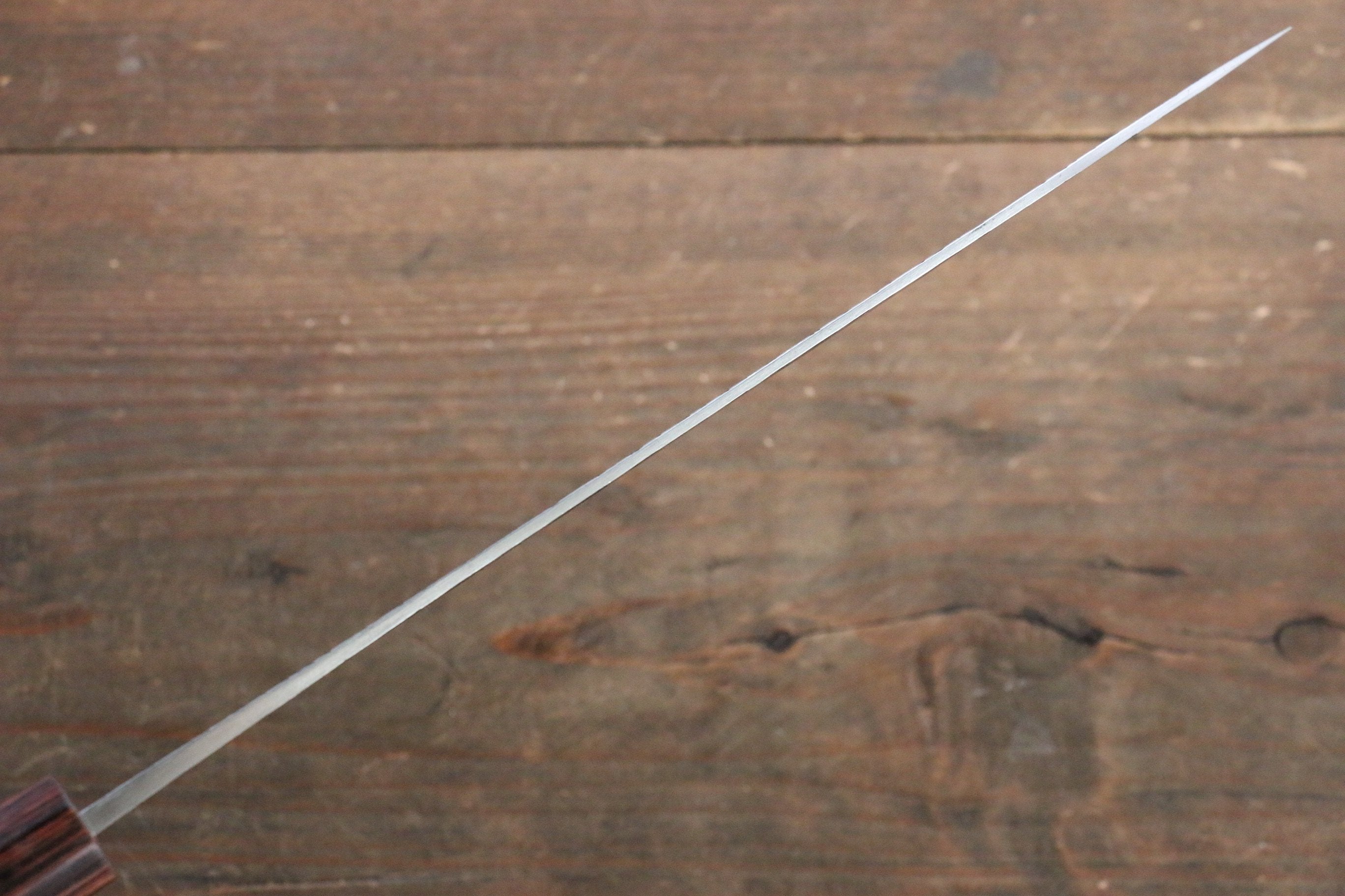 Yu Kurosaki Fujin Blue Super Hammered Gyuto 210mm with Keyaki Elm Handle - Seisuke Knife