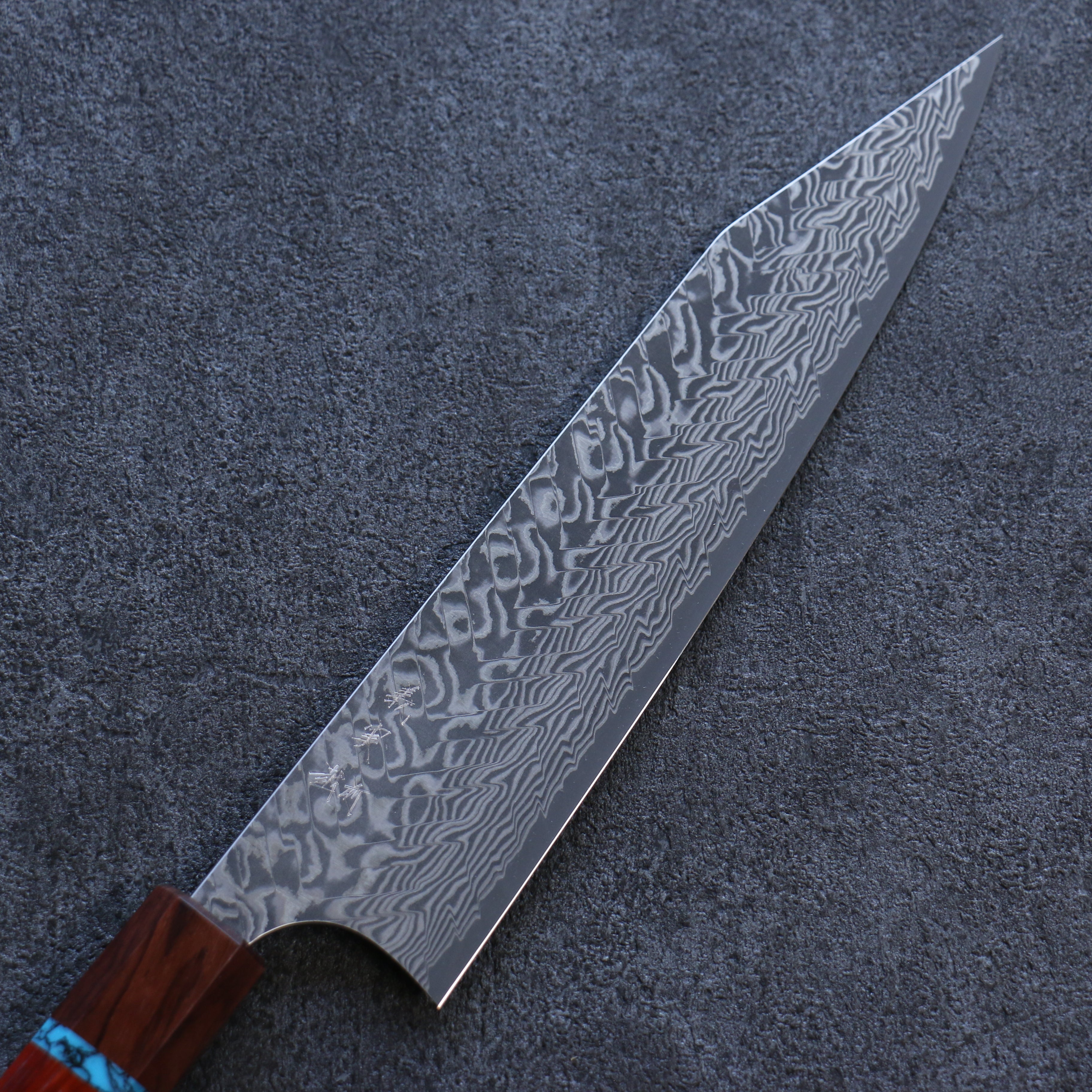 Yoshimi Kato SG2 Damascus Kiritsuke Gyuto 210mm Padoauk(Turquoise Ring) Handle - Seisuke Knife