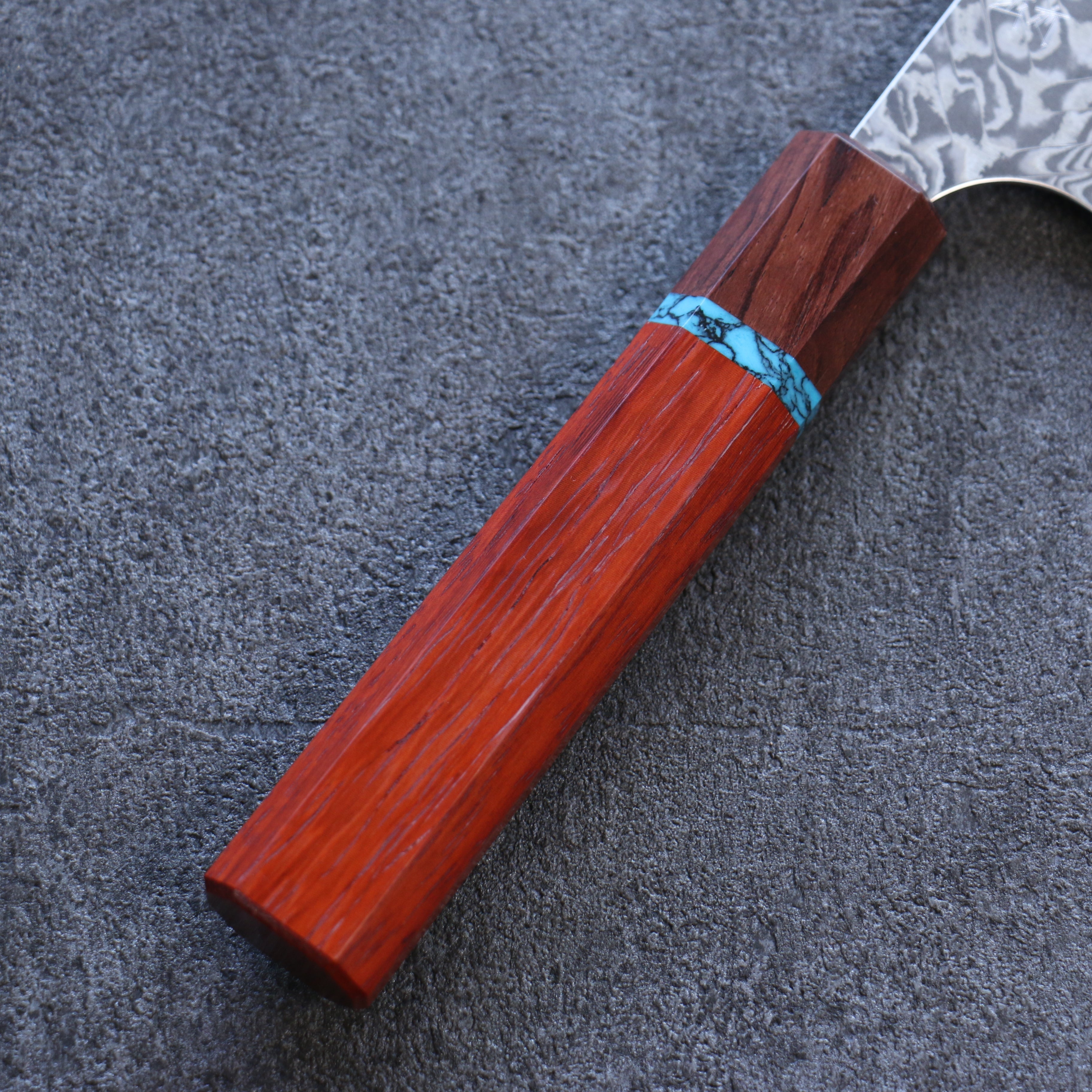 Yoshimi Kato SG2 Damascus Kiritsuke Gyuto 210mm Padoauk(Turquoise Ring) Handle - Seisuke Knife