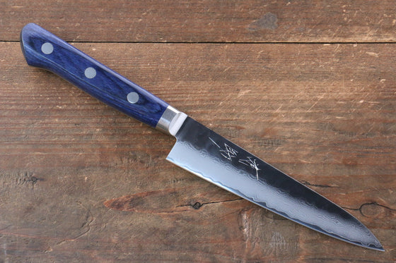 Seisuke Seiun VG10 33 Layer Damascus Petty-Utility 135mm Blue Pakka wood Handle with Sheath - Seisuke Knife