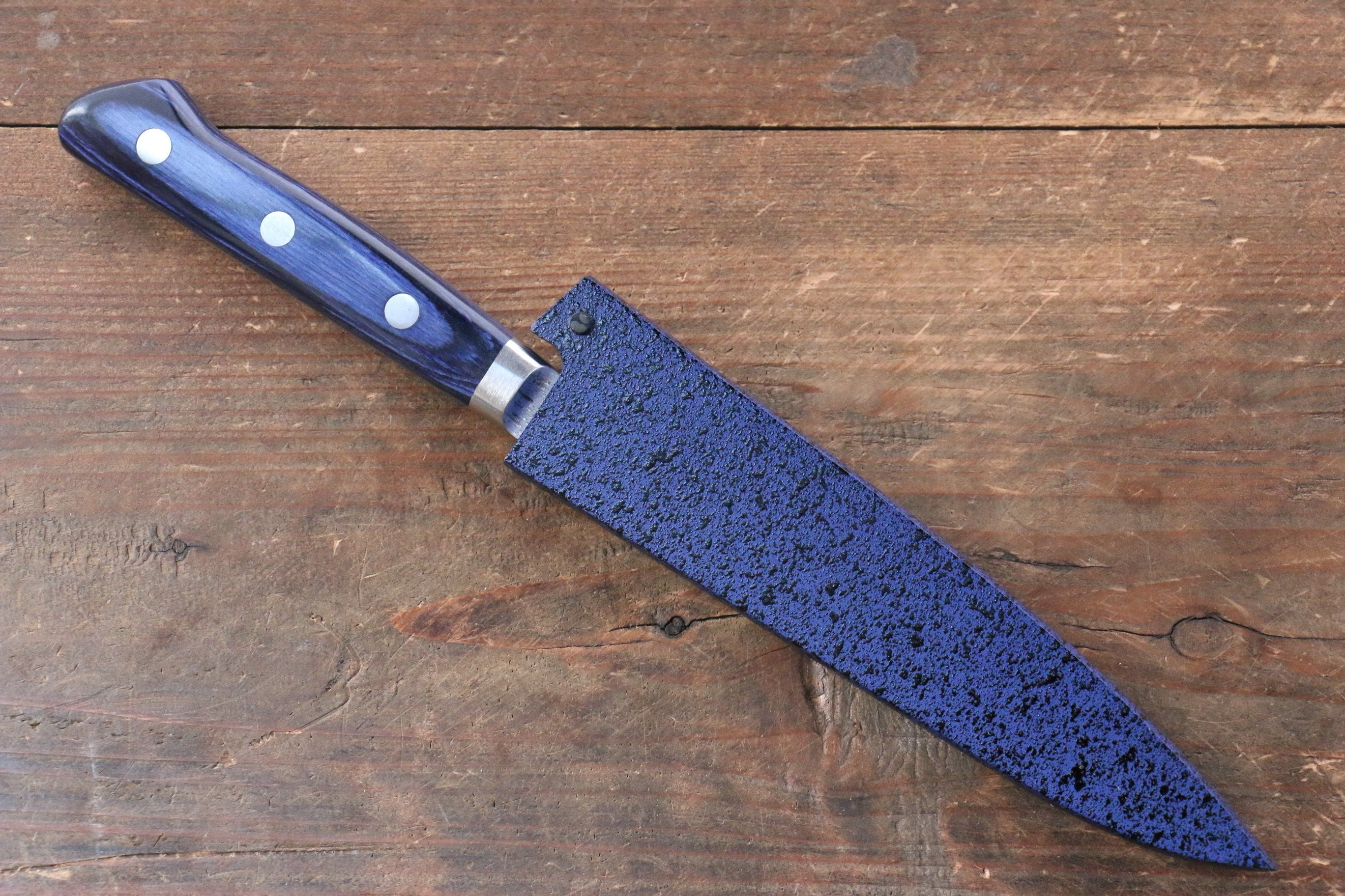 Seisuke Seiun VG10 33 Layer Damascus Petty-Utility 135mm Blue Pakka wood Handle with Sheath - Seisuke Knife
