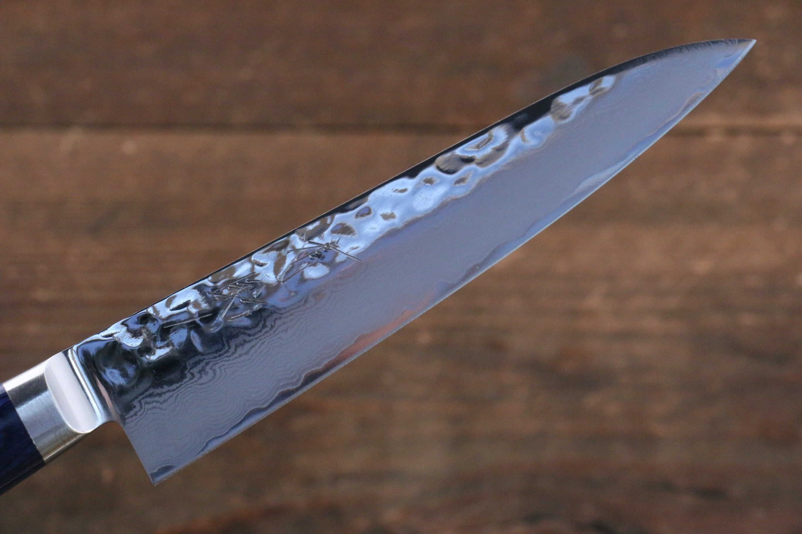 Seisuke Seiun VG10 33 Layer Damascus Petty-Utility 135mm Blue Pakka wood Handle with Sheath - Seisuke Knife
