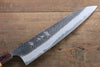 Yu Kurosaki Fujin Blue Super Hammered Gyuto 240mm Keyaki (Japanese Elm) Handle - Seisuke Knife - Slide 3