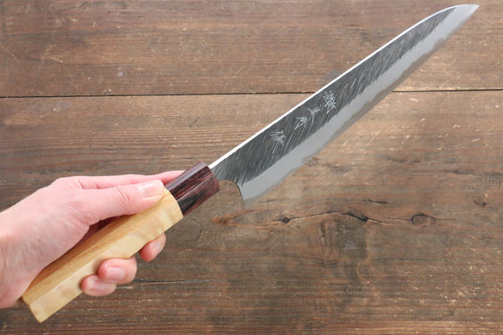 Yu Kurosaki Fujin Blue Super Hammered Gyuto 240mm Keyaki (Japanese Elm) Handle - Seisuke Knife