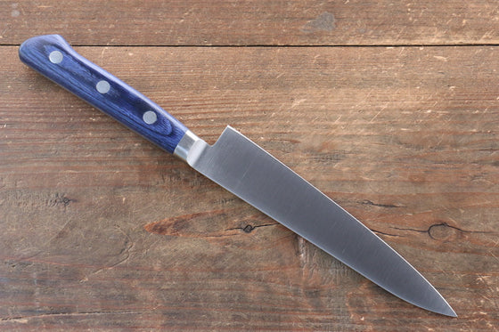 Seisuke Seiten Molybdenum Petty-Utility 120mm Blue Pakka wood Handle with Sheath - Seisuke Knife