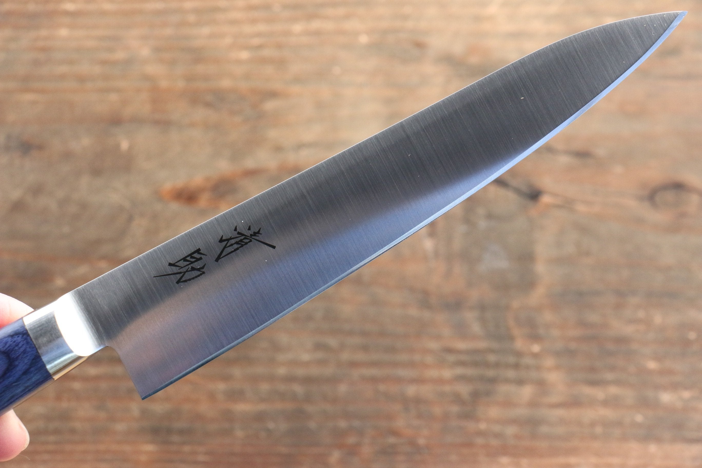 Seisuke Seiten Molybdenum Petty-Utility 120mm Blue Pakkawood Handle with Sheath - Seisuke Knife