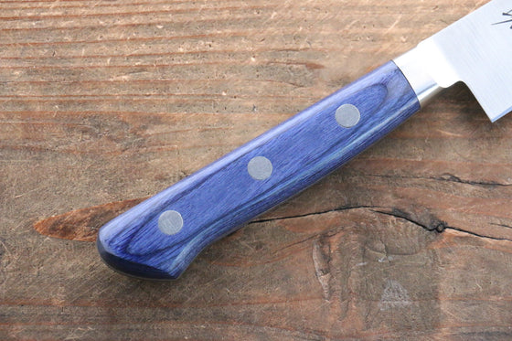 Seisuke Seiten Molybdenum Petty-Utility 120mm Blue Pakka wood Handle with Sheath - Seisuke Knife