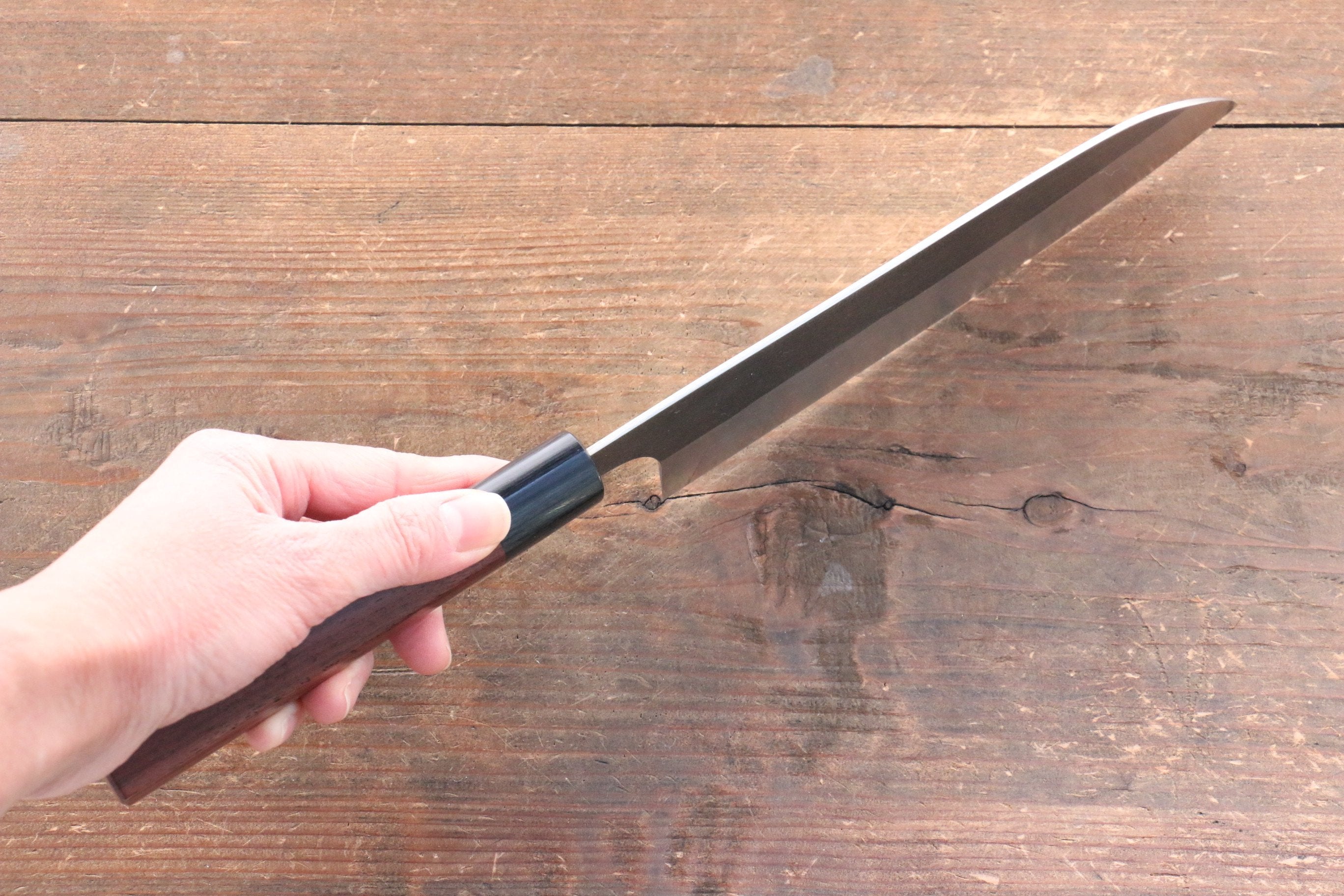 Shungo Ogata SG2 Kurouchi Black Finished Santoku 180mm Shitan Handle - Seisuke Knife