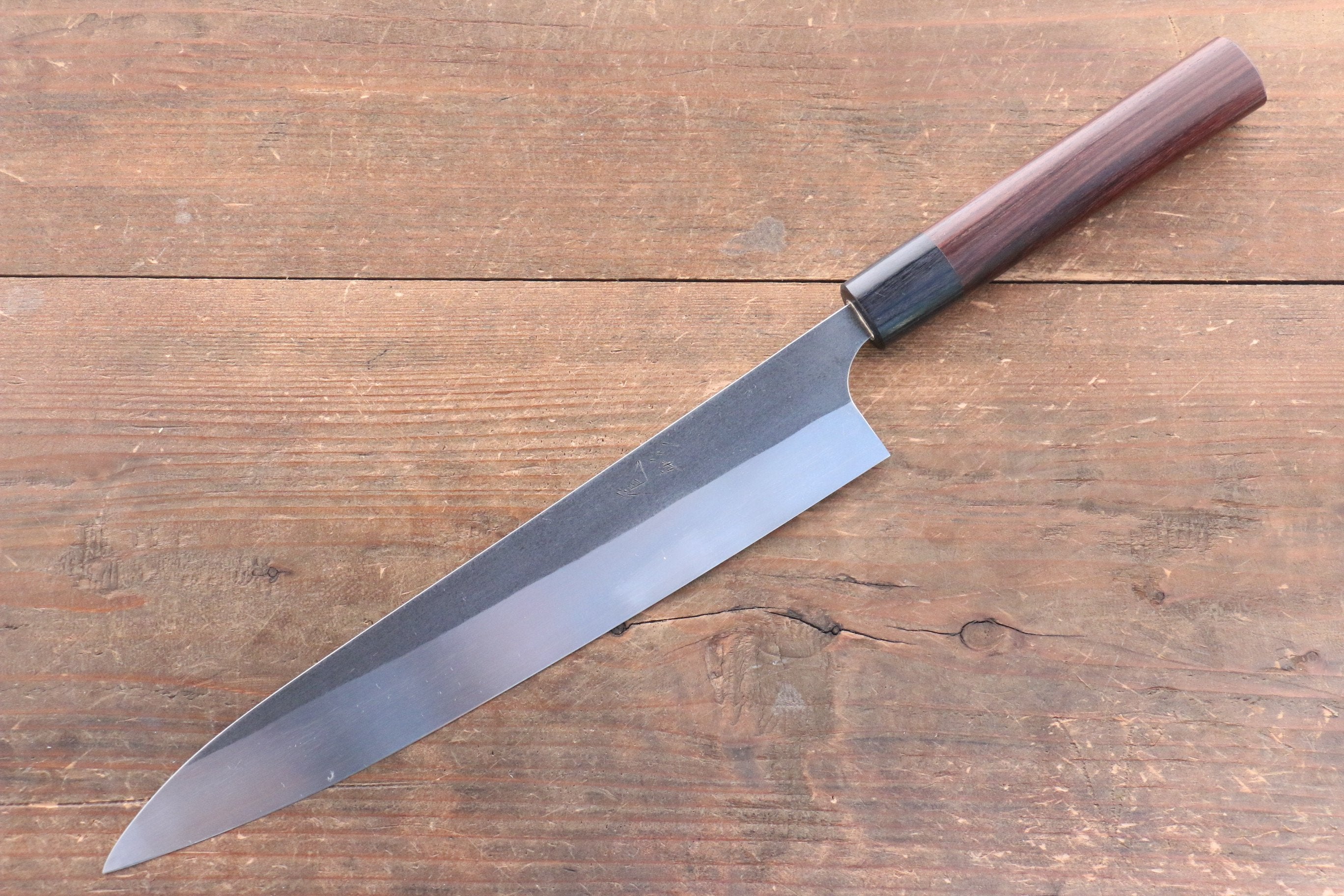Shungo Ogata SG2 Kurouchi Black Finished Sujihiki 240mm Shitan Handle - Seisuke Knife