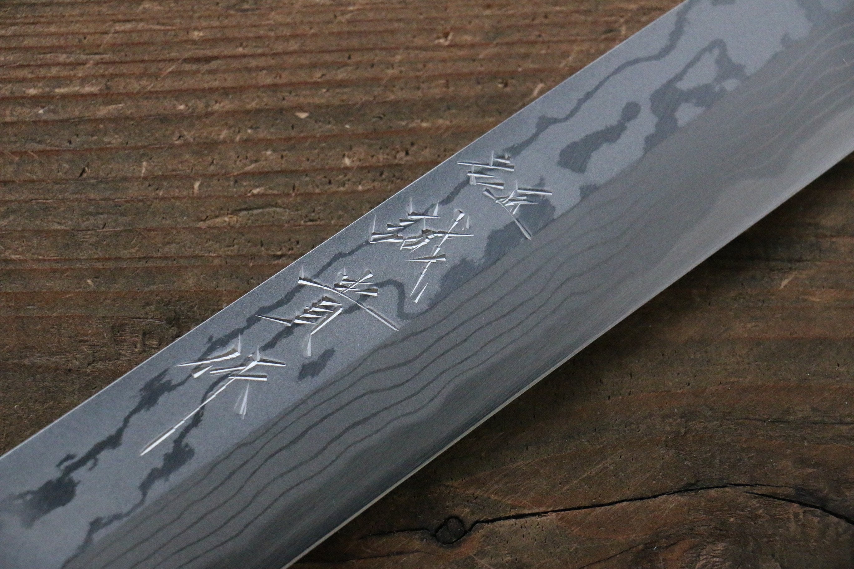 Shigeki Tanaka Blue Steel No.2 Damascus Yanagiba 270mm with Ebony Wood Handle - Seisuke Knife
