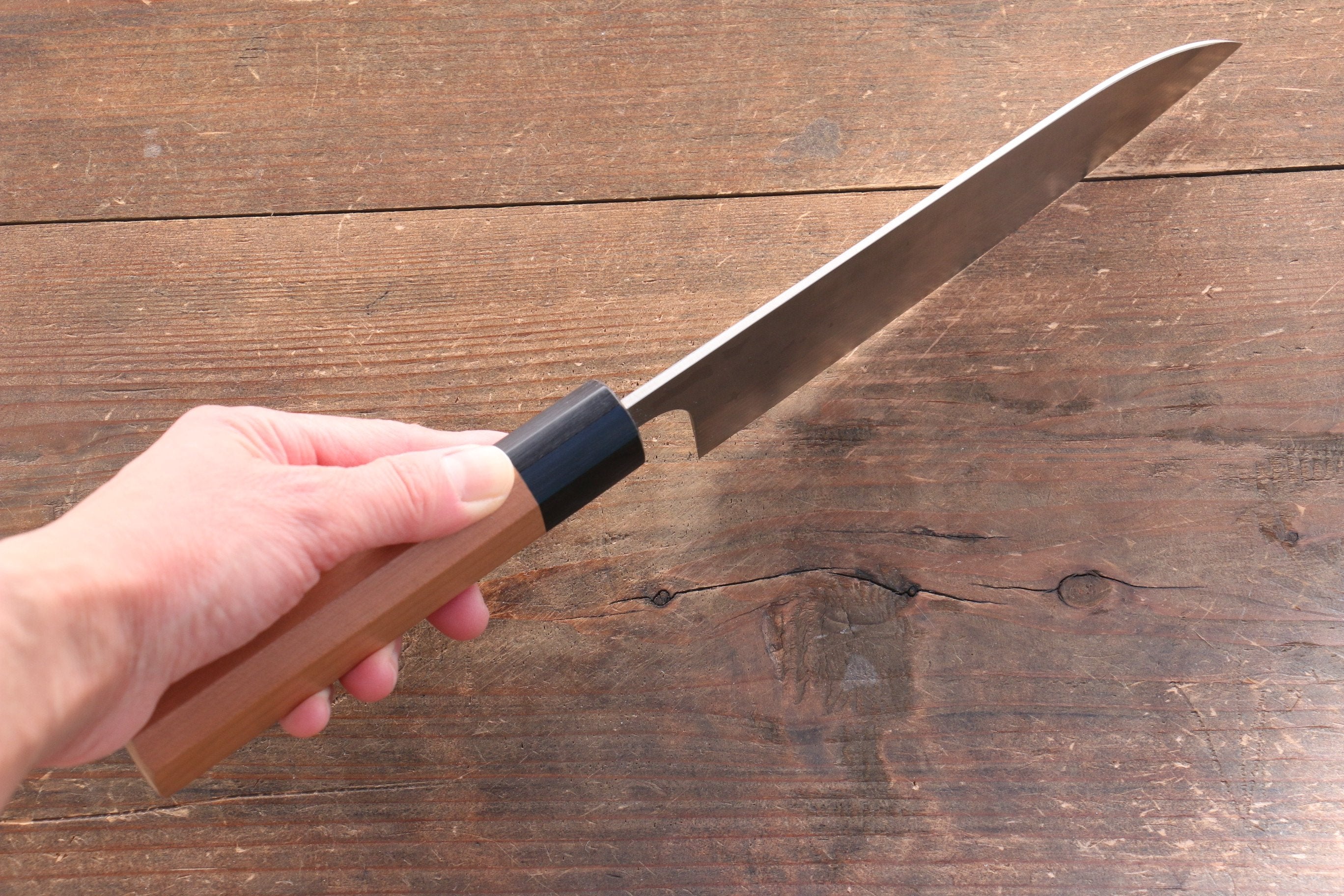 Nao Yamamoto SRS13 Black Damascus Santoku 165mm Cherry Blossoms Handle - Seisuke Knife