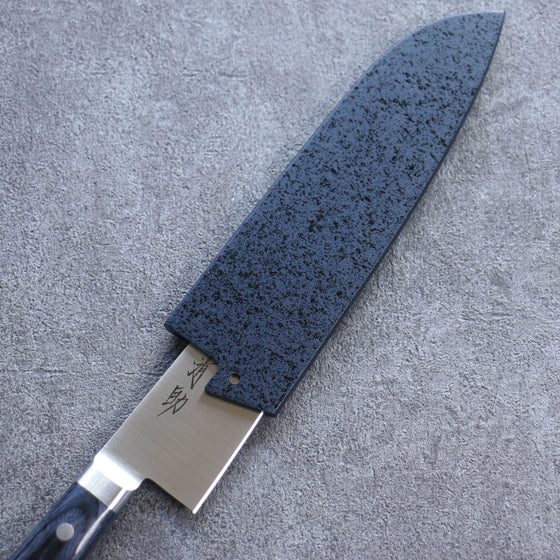 Seisuke Seiten Molybdenum Santoku 180mm Navy blue Pakka wood Handle with Sheath - Seisuke Knife