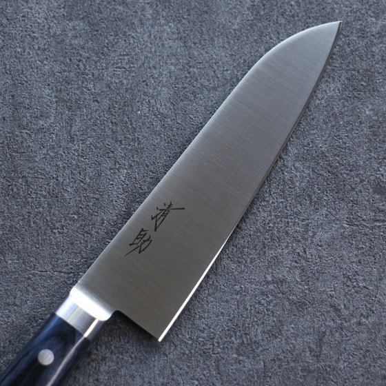 Seisuke Seiten Molybdenum Santoku 180mm Navy blue Pakka wood Handle with Sheath - Seisuke Knife