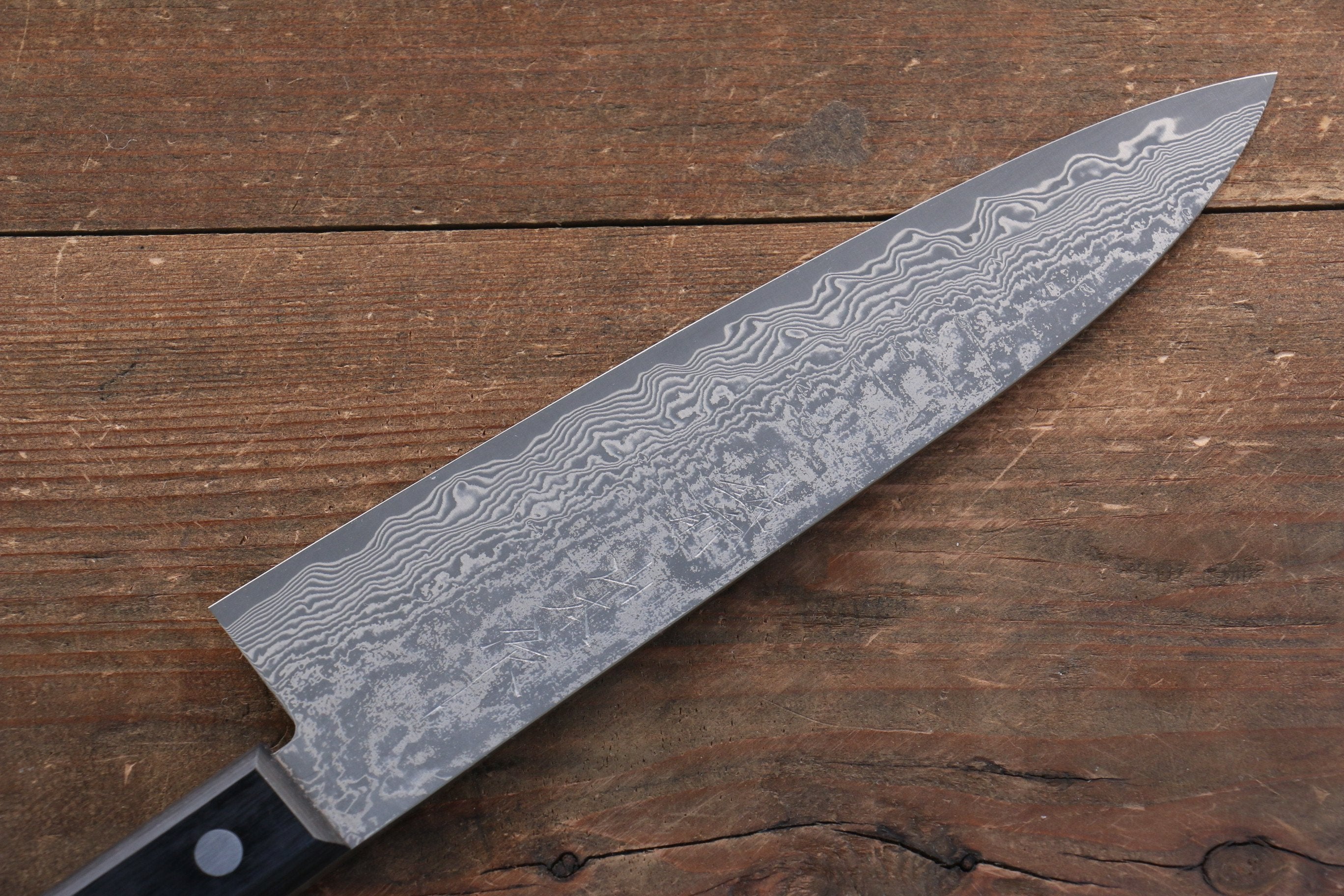 Nao Yamamoto VG10 Black Damascus Gyuto 180mm with Black Pakkawood Handle - Seisuke Knife