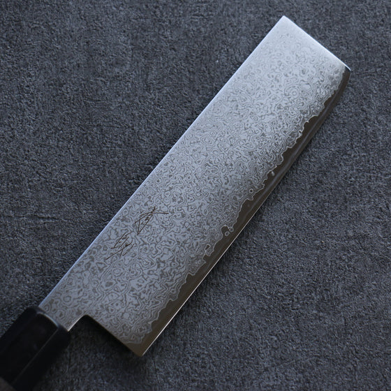 Seisuke VG10 Damascus Nakiri 180mm Gray Pakka wood Handle - Seisuke Knife