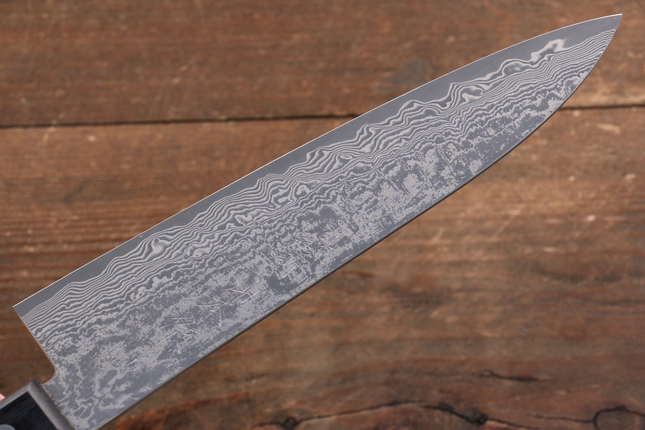 Nao Yamamoto VG10 Black Damascus Gyuto 180mm with Black Pakkawood Handle - Seisuke Knife