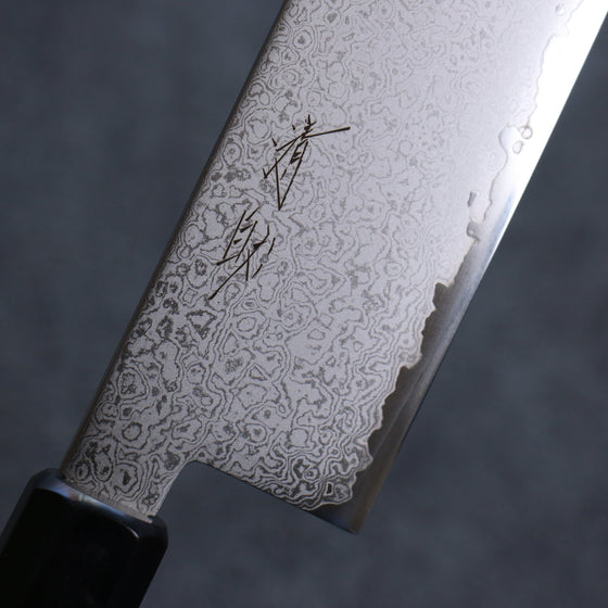 Seisuke VG10 Damascus Nakiri 180mm Gray Pakka wood Handle - Seisuke Knife