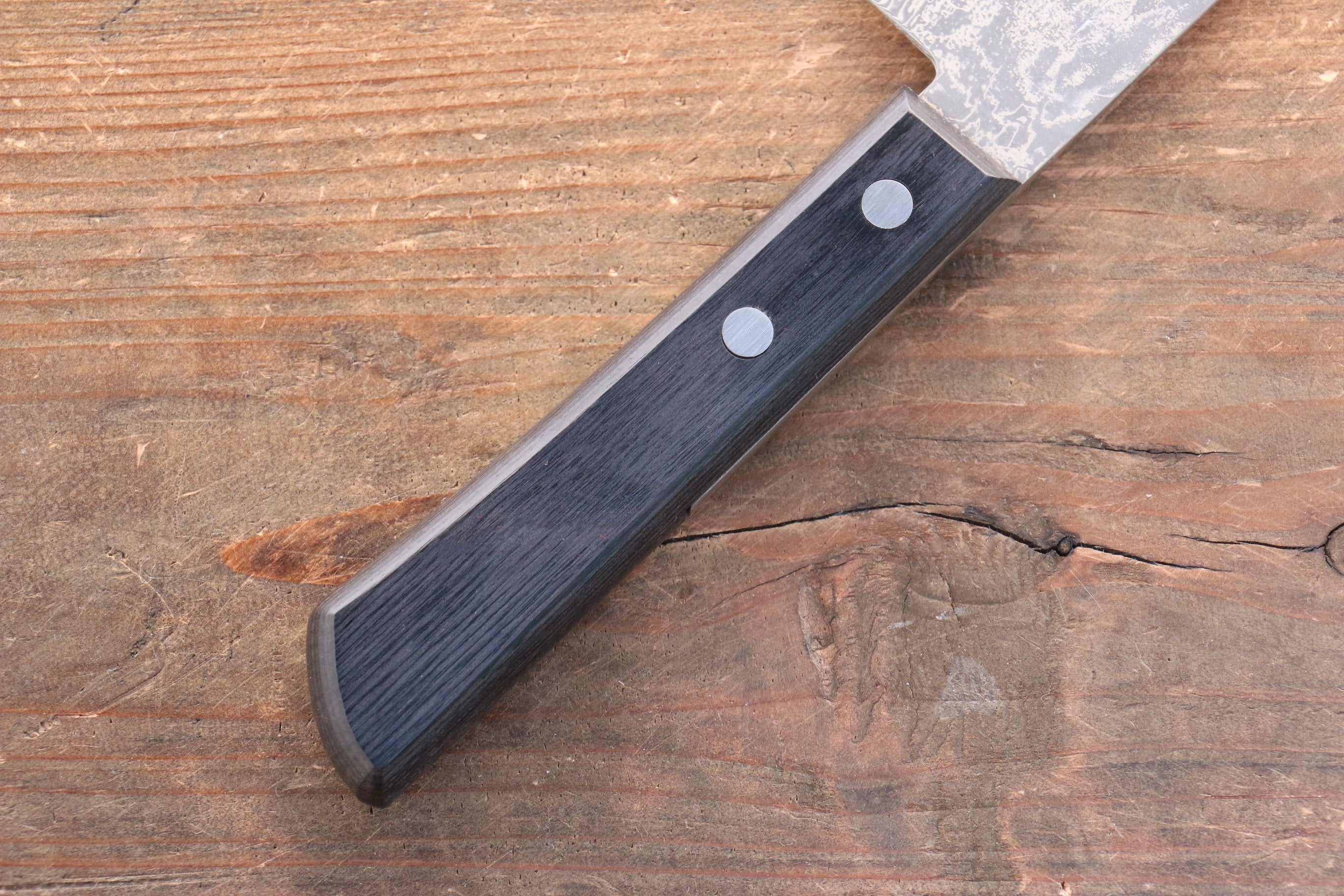 Nao Yamamoto VG10 Black Damascus Gyuto 180mm with Black Pakkawood Handle - Seisuke Knife